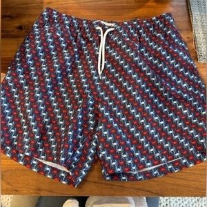 Trunks Surf & Swim Co. red white & blue crab pattern size M swimsuit y2k crabs E